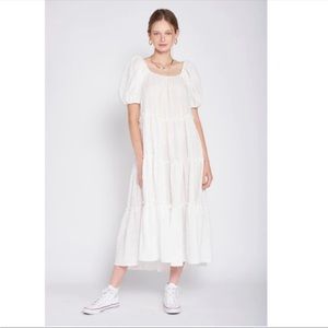 Emory Park NWT Ingrid BOHO white peasant Dress size M